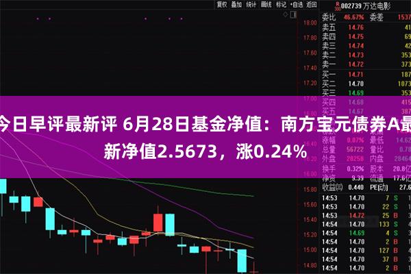 今日早评最新评 6月28日基金净值：南方宝元债券A最新净值2.5673，涨0.24%