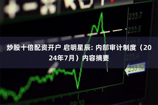 炒股十倍配资开户 启明星辰: 内部审计制度（2024年7月）内容摘要