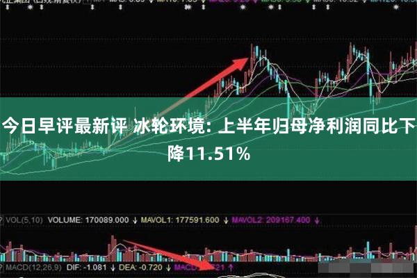 今日早评最新评 冰轮环境: 上半年归母净利润同比下降11.51%