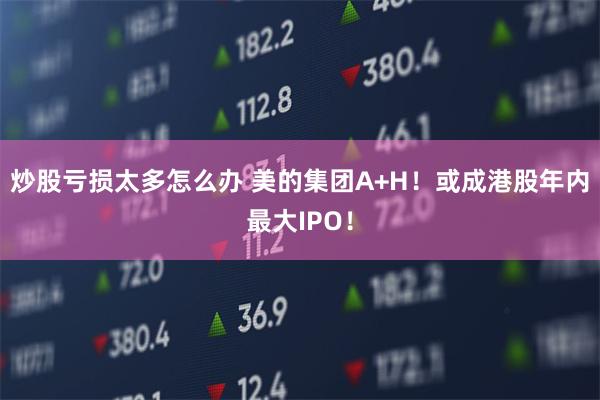 炒股亏损太多怎么办 美的集团A+H！或成港股年内最大IPO！