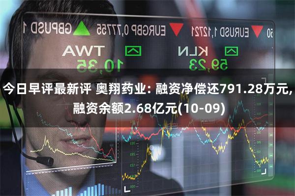 今日早评最新评 奥翔药业: 融资净偿还791.28万元, 融资余额2.68亿元(10-09)