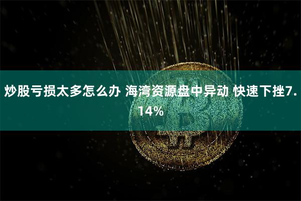 炒股亏损太多怎么办 海湾资源盘中异动 快速下挫7.14%