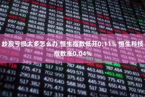 炒股亏损太多怎么办 恒生指数低开0.11% 恒生科技指数涨0.04%