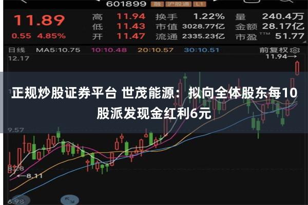 正规炒股证券平台 世茂能源：拟向全体股东每10股派发现金红利6元