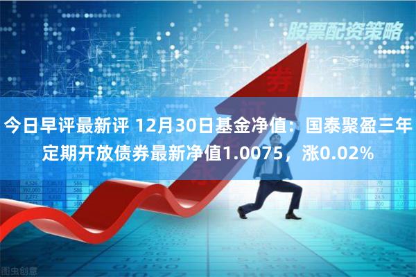 今日早评最新评 12月30日基金净值：国泰聚盈三年定期开放债券最新净值1.0075，涨0.02%