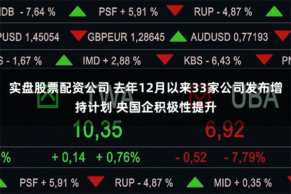 实盘股票配资公司 去年12月以来33家公司发布增持计划 央国企积极性提升