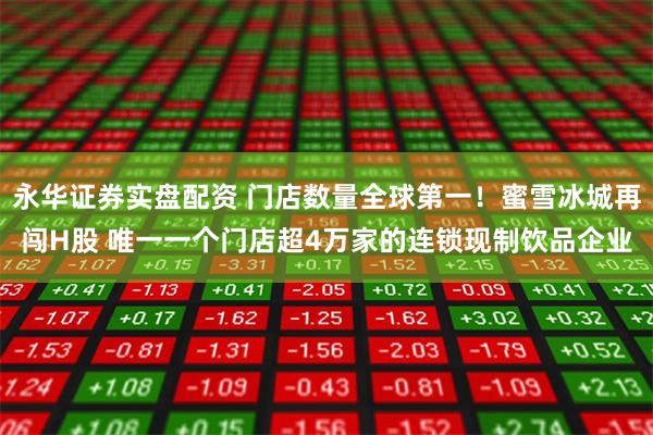 永华证券实盘配资 门店数量全球第一！蜜雪冰城再闯H股 唯一一个门店超4万家的连锁现制饮品企业