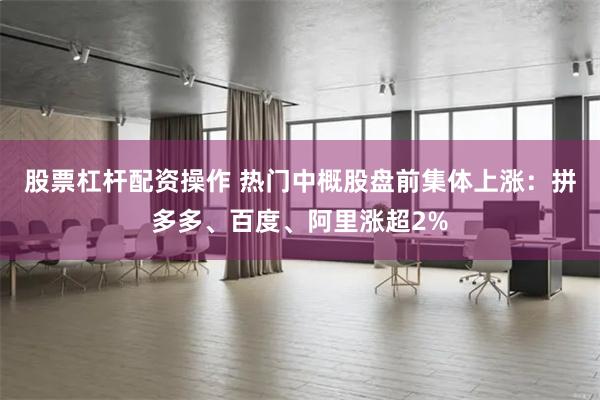 股票杠杆配资操作 热门中概股盘前集体上涨：拼多多、百度、阿里涨超2%