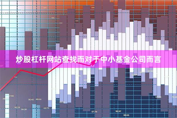 炒股杠杆网站查找而对于中小基金公司而言